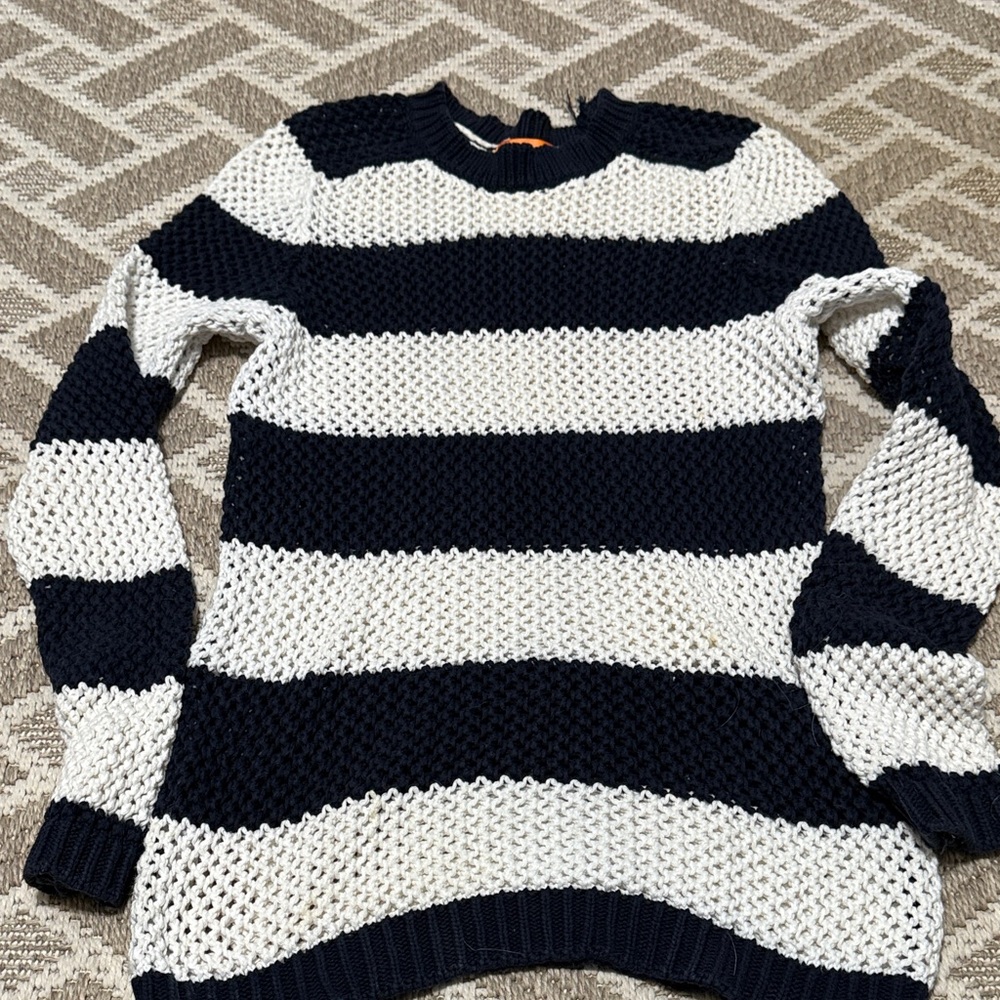 Joe Fresh Navy and White Knit Sweater